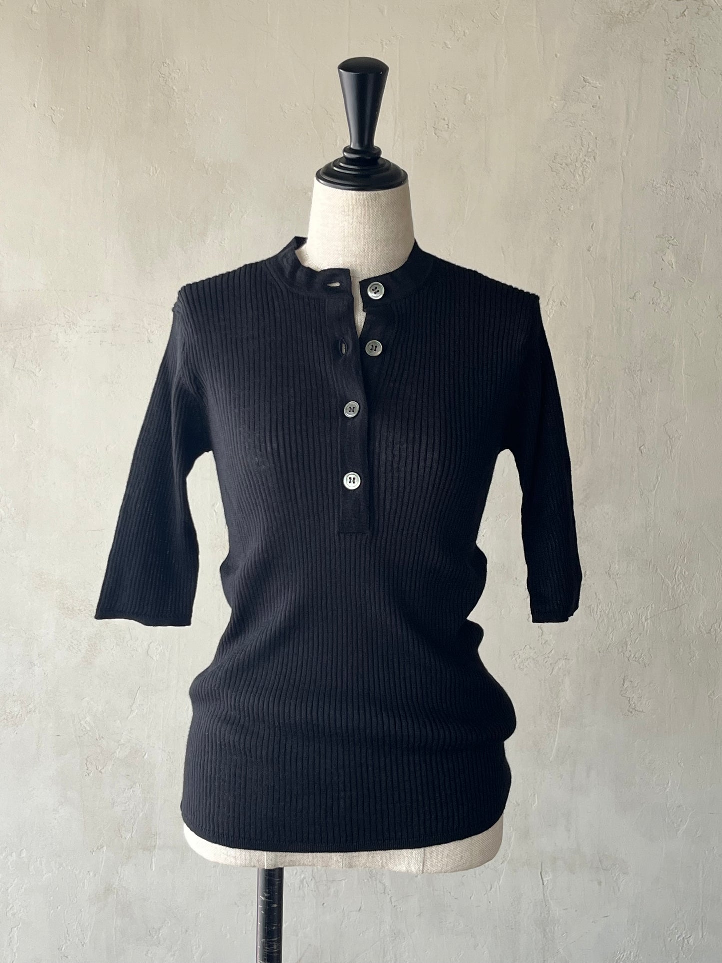 BATONER - CHOMA RIB HENLEY NECK HALF SLEEVE