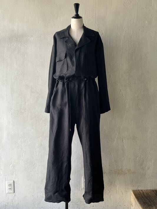 wonderound - LINEN WORKSUIT EMBROIDERY