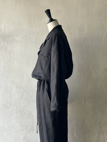 wonderound - LINEN WORKSUIT EMBROIDERY