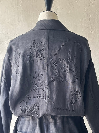 wonderound - LINEN WORKSUIT EMBROIDERY