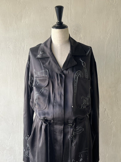 wonderound - SILK WORKSUIT HAND DRAWING