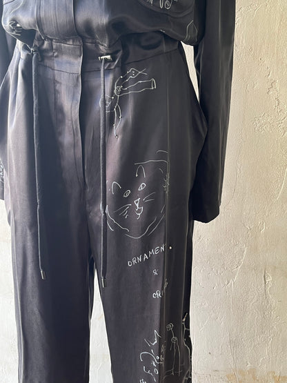 wonderound - SILK WORKSUIT HAND DRAWING