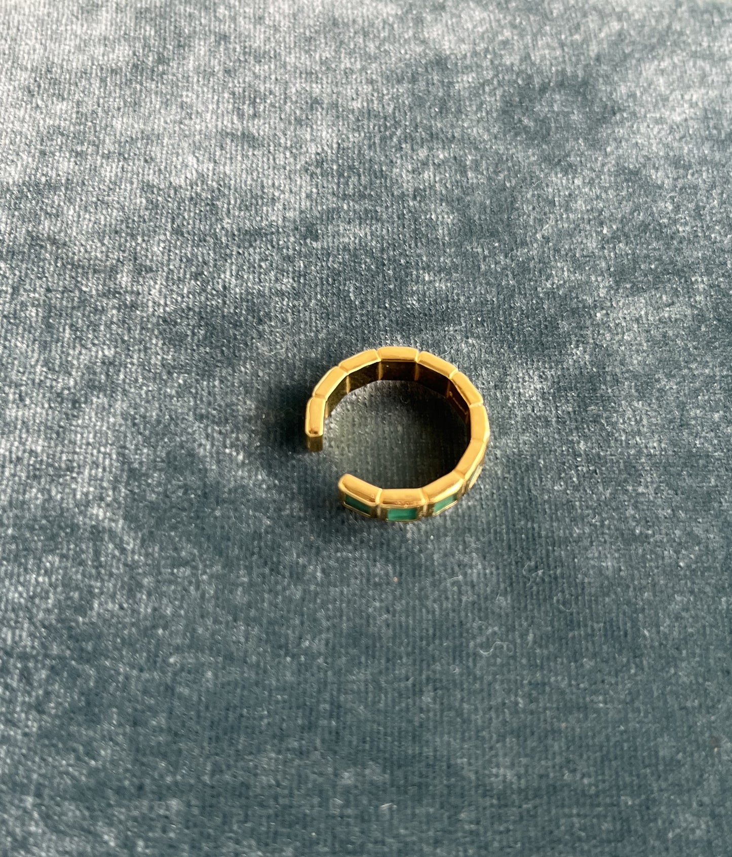 R.ALAGAN - SMALL TILE RING  GREEN