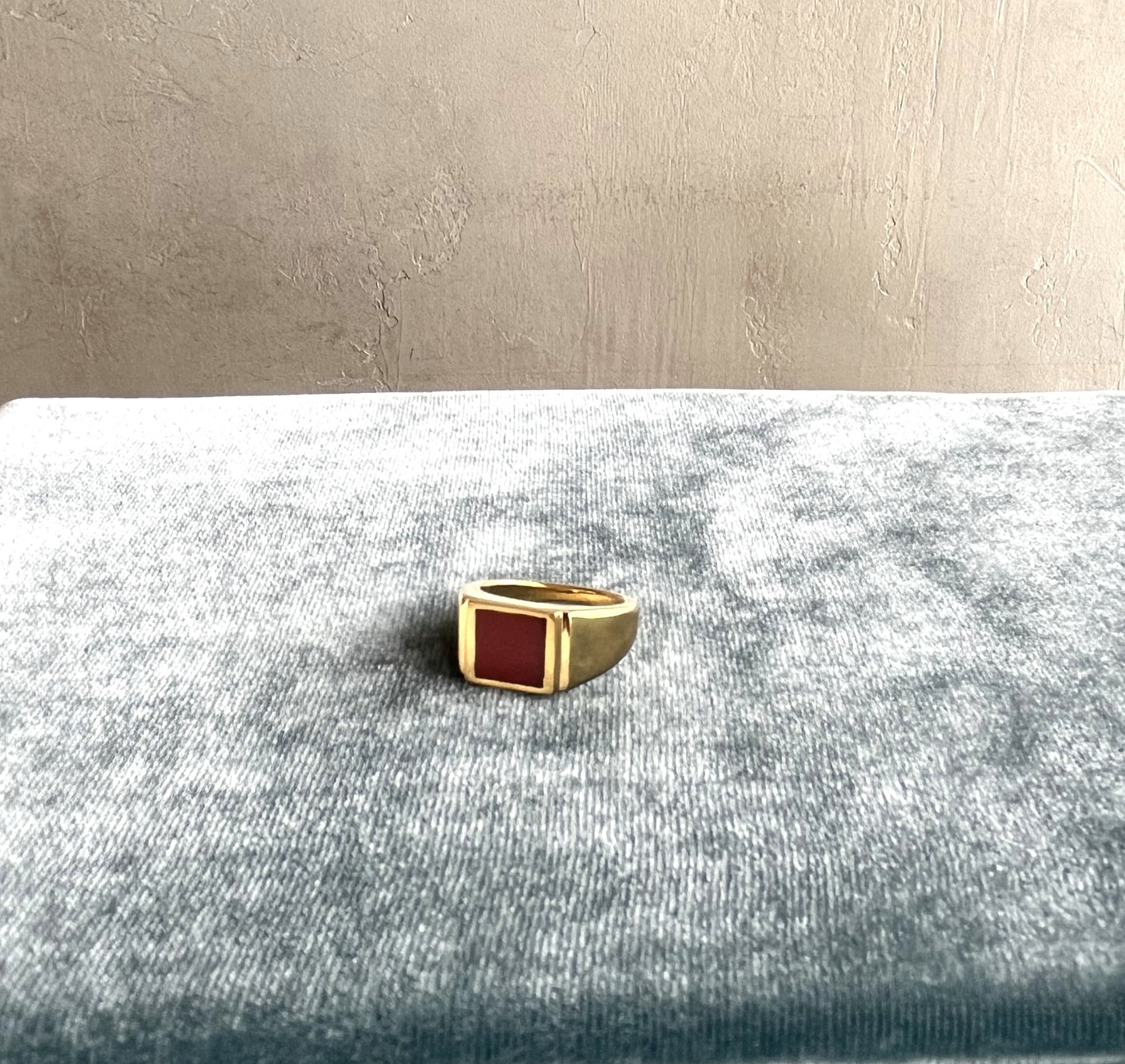R.ALAGAN - SIGNET RING RED AGATE