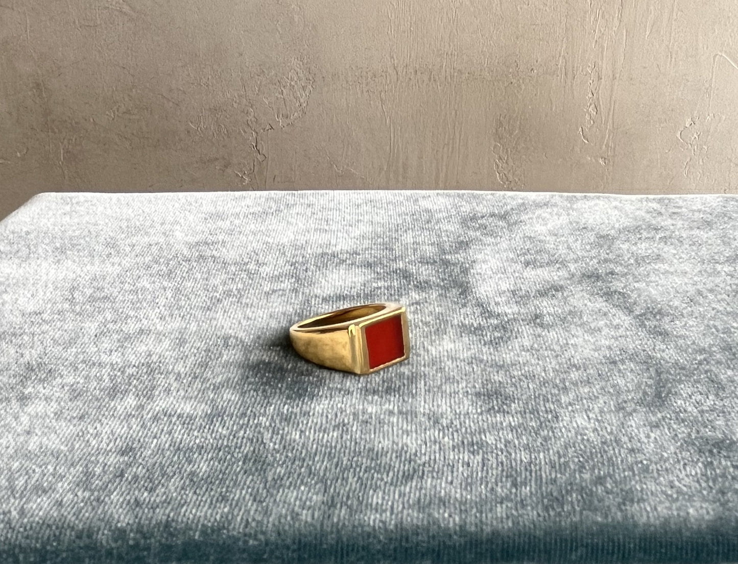 R.ALAGAN - SIGNET RING RED AGATE