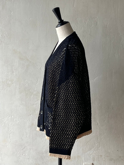 Kota Gushiken - Inside Out 2 Layers Cardigan col.Black/Beige