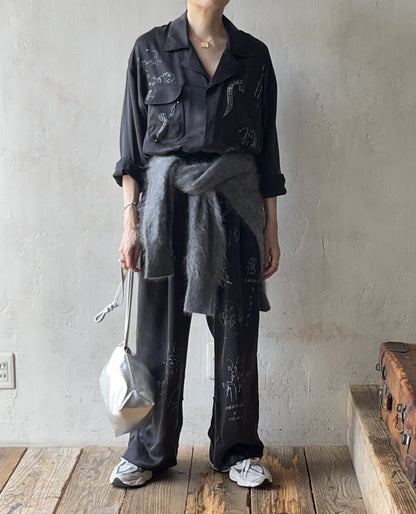 wonderound - SILK WORKSUIT HAND DRAWING